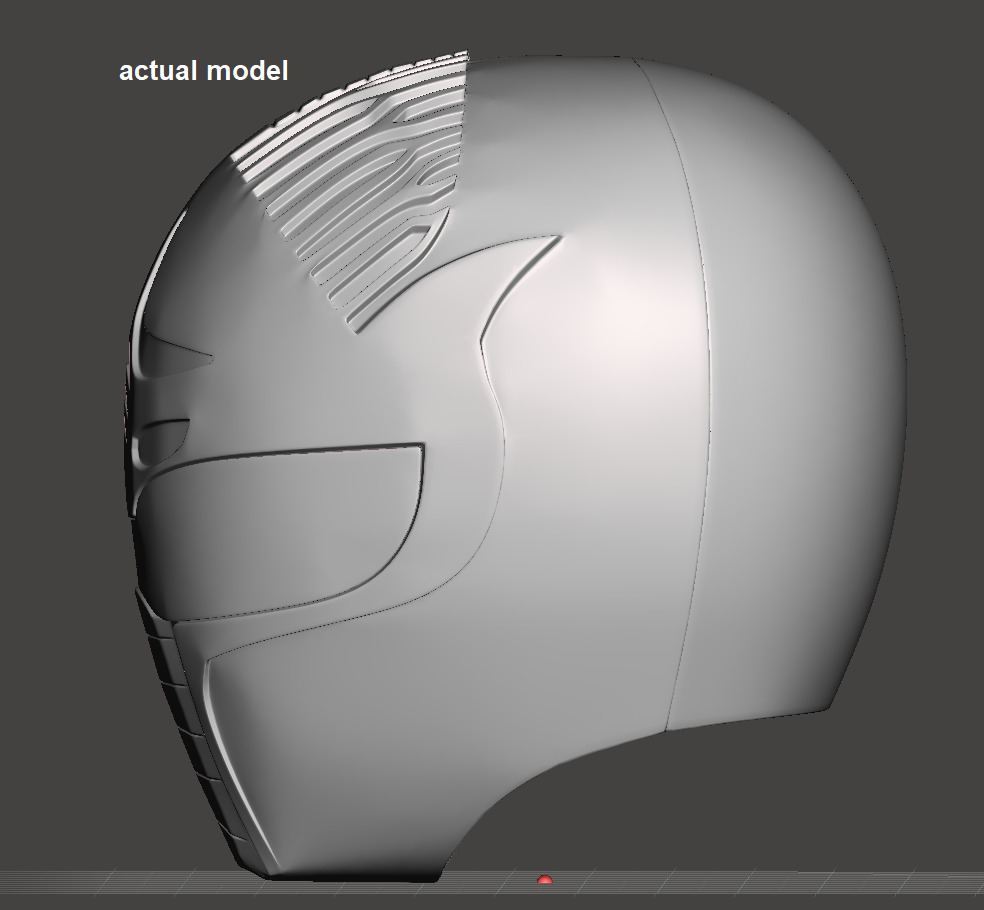 Power Rangers Dai Yellow Ranger helmet 3D print model_4