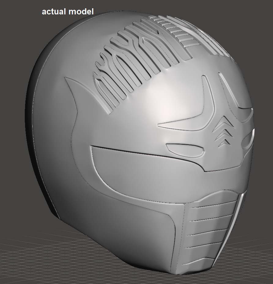 Power Rangers Dai Yellow Ranger helmet 3D print model_5