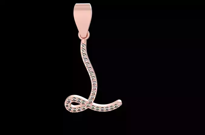 Pendant Initial Letter L 3D print model