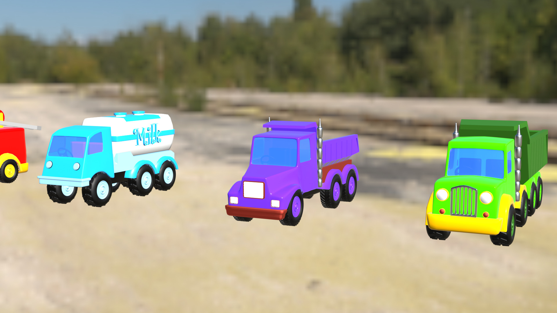 Ultimate Vehicles 3D Model Pack Police Bus Trucks Tractors More Low-poly 3D model_4