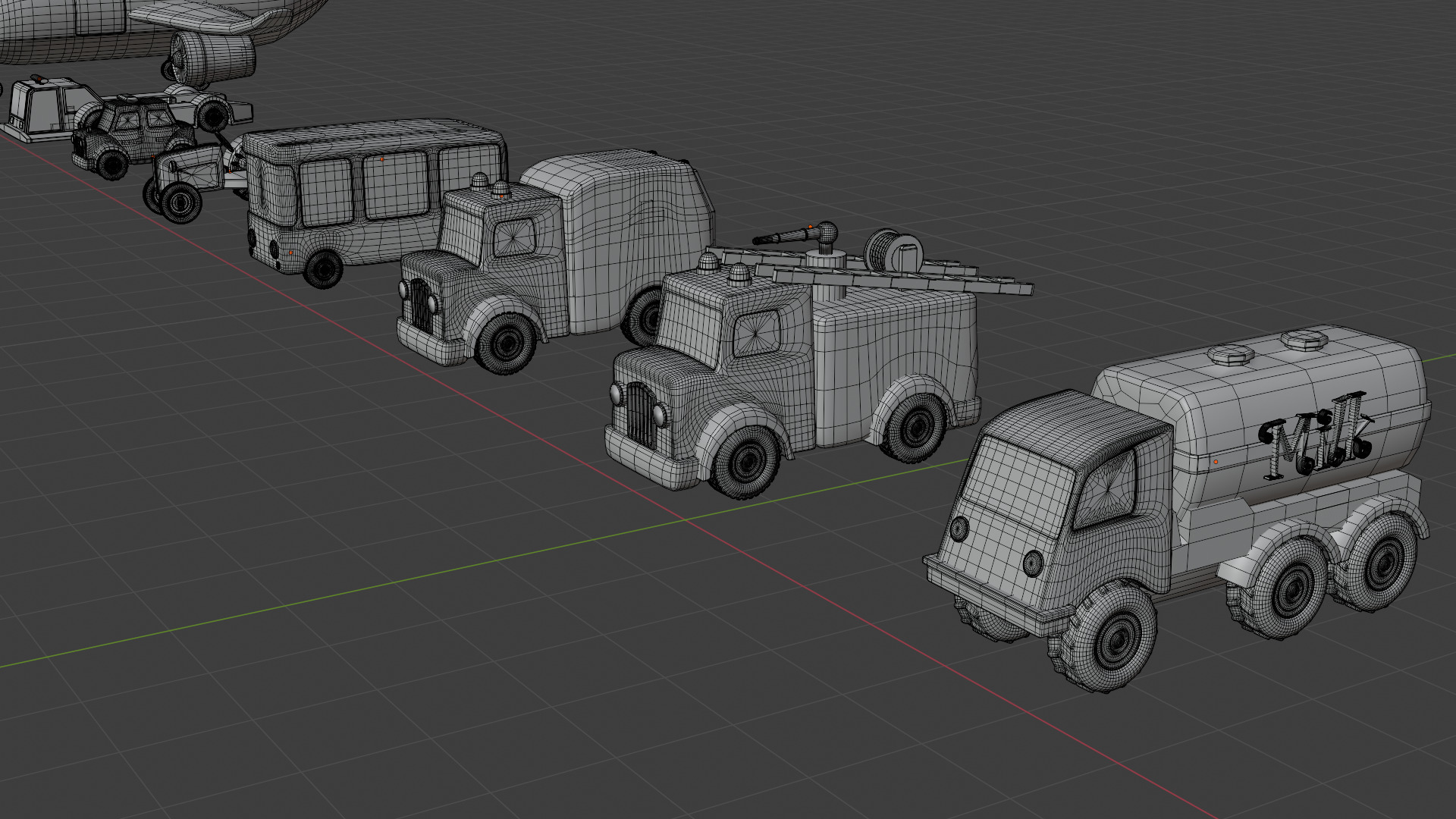 Ultimate Vehicles 3D Model Pack Police Bus Trucks Tractors More Low-poly 3D model_5