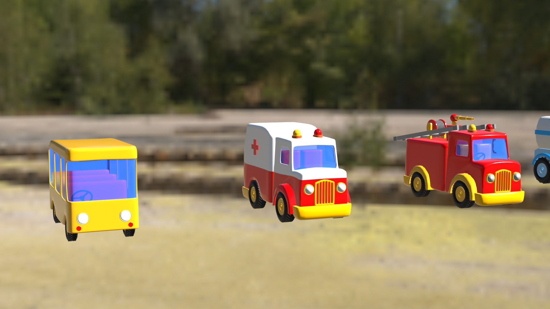 Ultimate Vehicles 3D Model Pack Police Bus Trucks Tractors More Low-poly 3D model_6