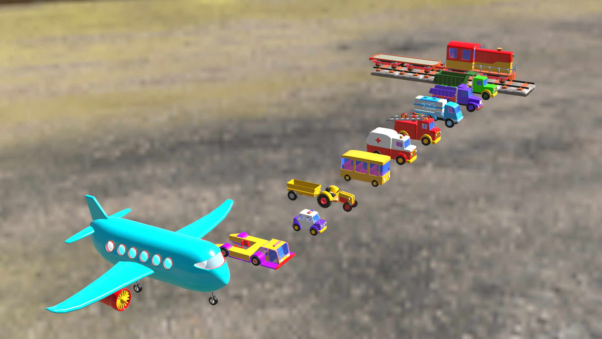 Ultimate Vehicles 3D Model Pack Police Bus Trucks Tractors More Low-poly 3D model_2