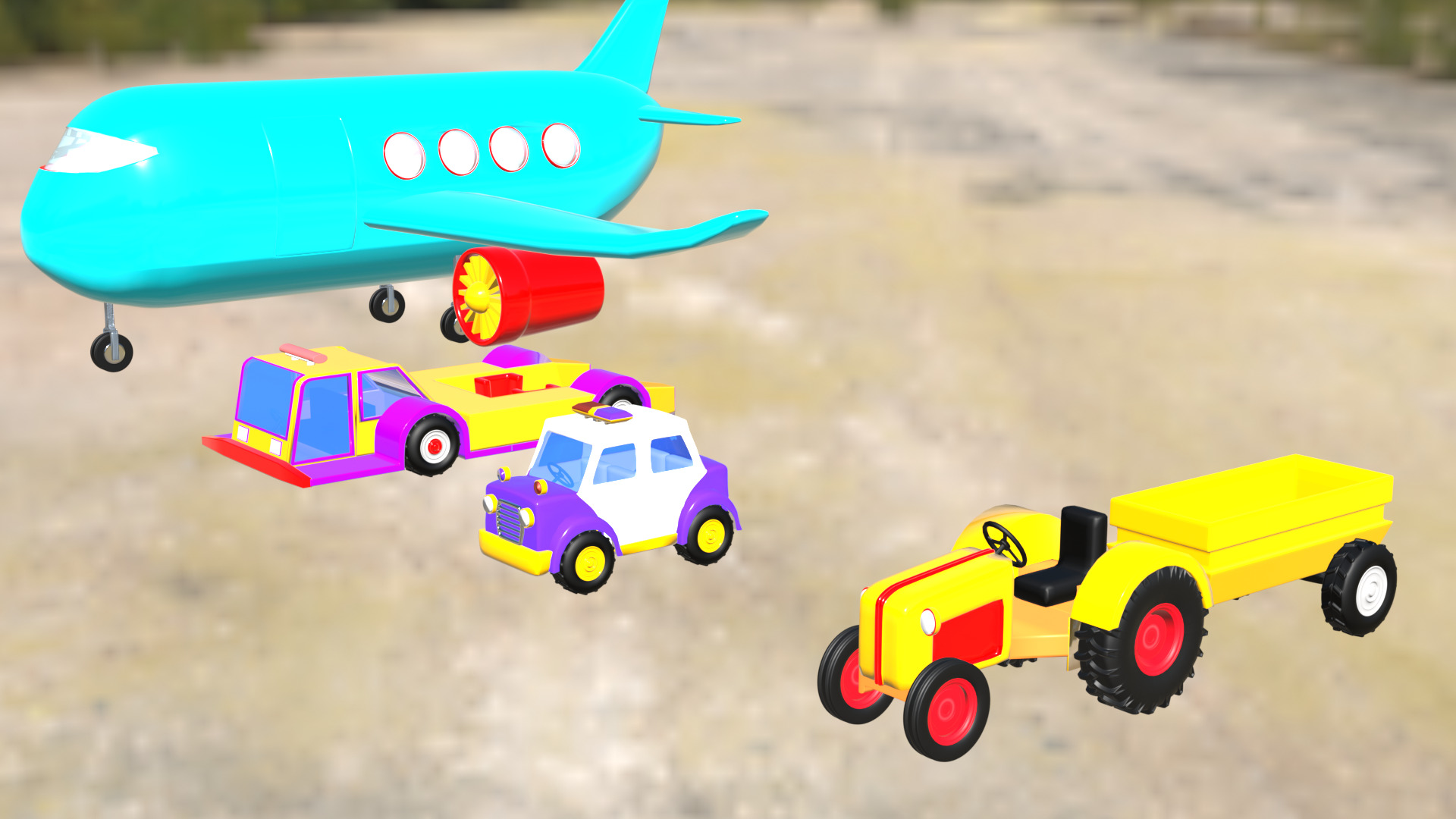 Ultimate Vehicles 3D Model Pack Police Bus Trucks Tractors More Low-poly 3D model_7