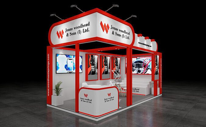 Exhibition Stand 6x3 2Sides D2V1 3D model 3D model