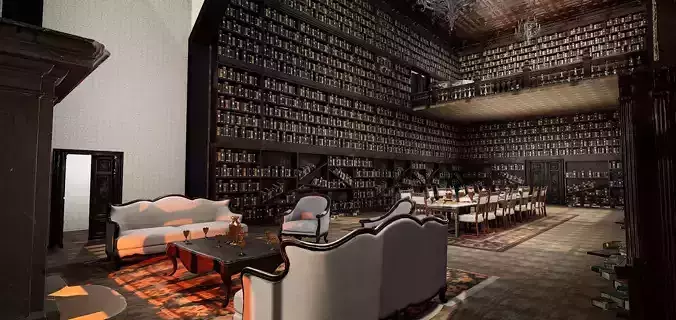 The Forgotten Gothic Victorian Library of Ashenhall 3D model