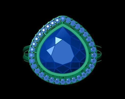 Fancy Gemstone ring Ready To Print 3D print model_16