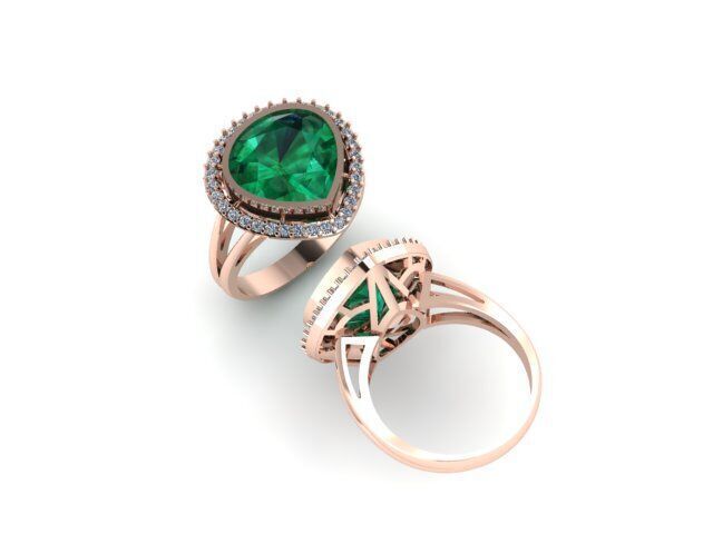 Fancy Gemstone ring Ready To Print 3D print model_14