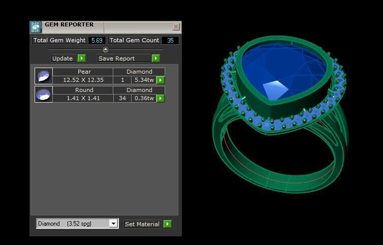 Fancy Gemstone ring Ready To Print 3D print model_25