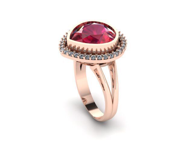 Fancy Gemstone ring Ready To Print 3D print model_5