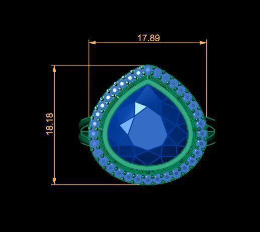 Fancy Gemstone ring Ready To Print 3D print model_20