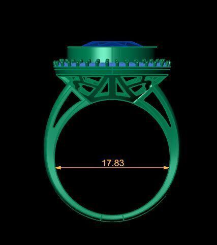 Fancy Gemstone ring Ready To Print 3D print model_24
