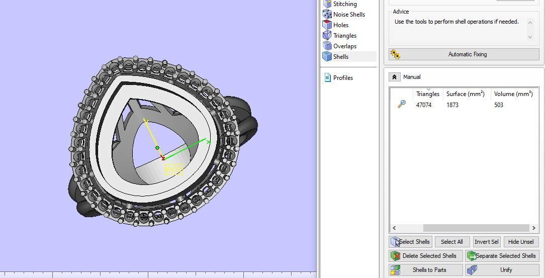 Fancy Gemstone ring Ready To Print 3D print model_26