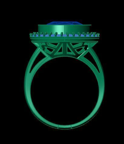 Fancy Gemstone ring Ready To Print 3D print model_17