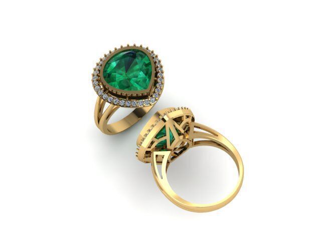 Fancy Gemstone ring Ready To Print 3D print model_12