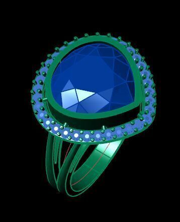 Fancy Gemstone ring Ready To Print 3D print model_15