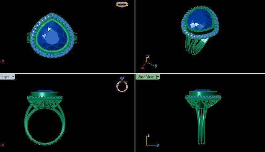 Fancy Gemstone ring Ready To Print 3D print model_19