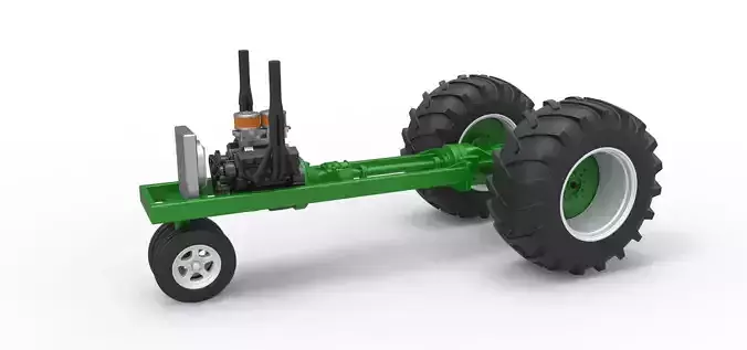 Vintage Small block Pulling tractor Base Version 2 Scale 1 to 25