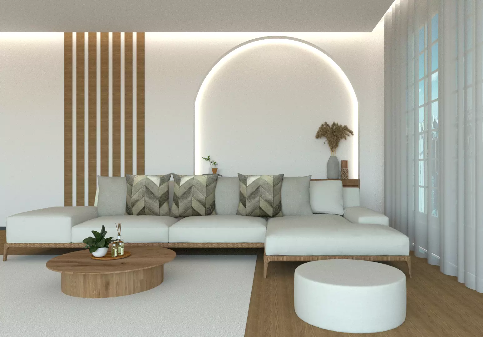 Modern Minimalist Living Room Free 3D model