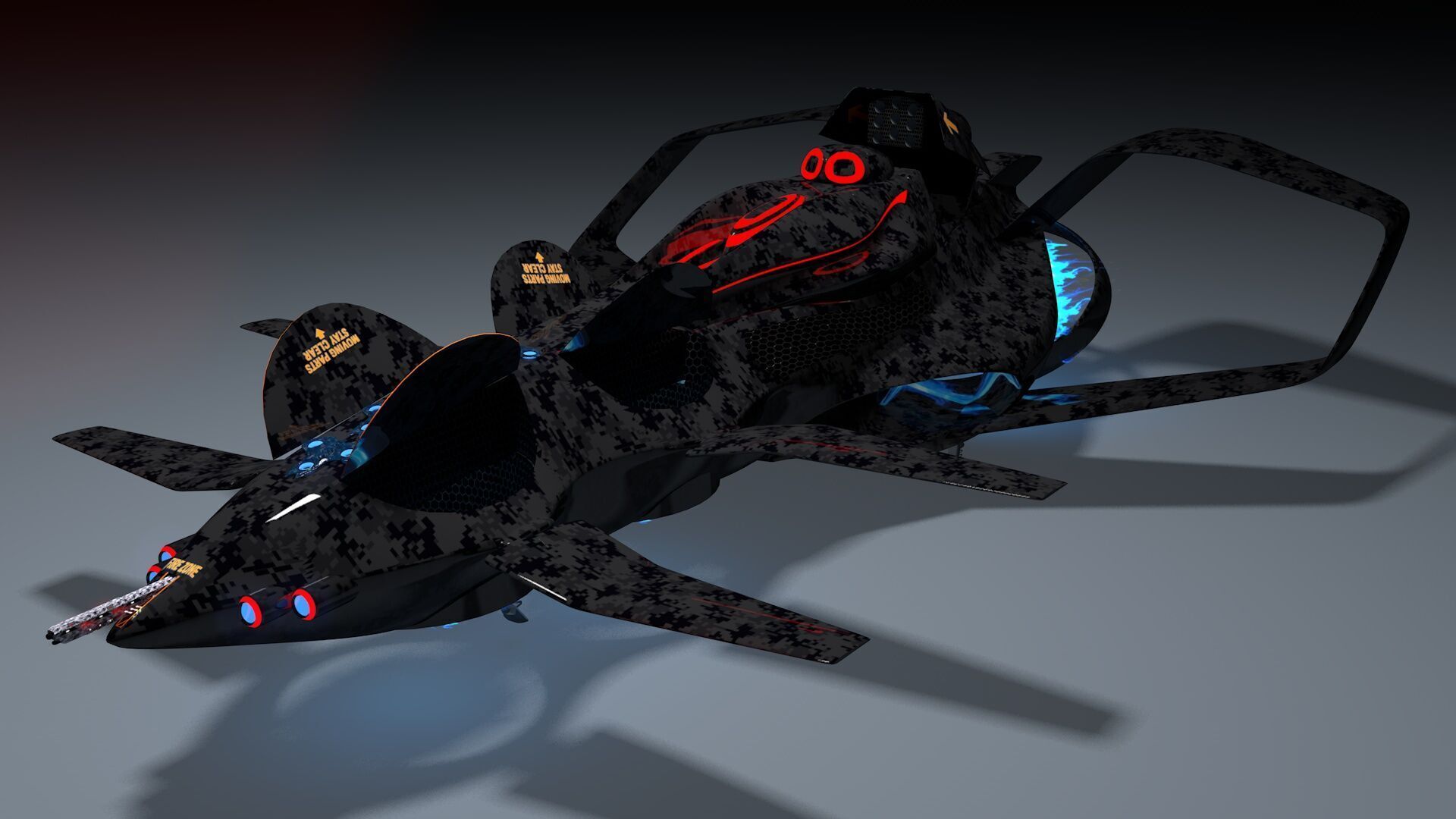 Horizon Tech Predator MK 600 VTOL Fighter  Low-poly 3D model_2