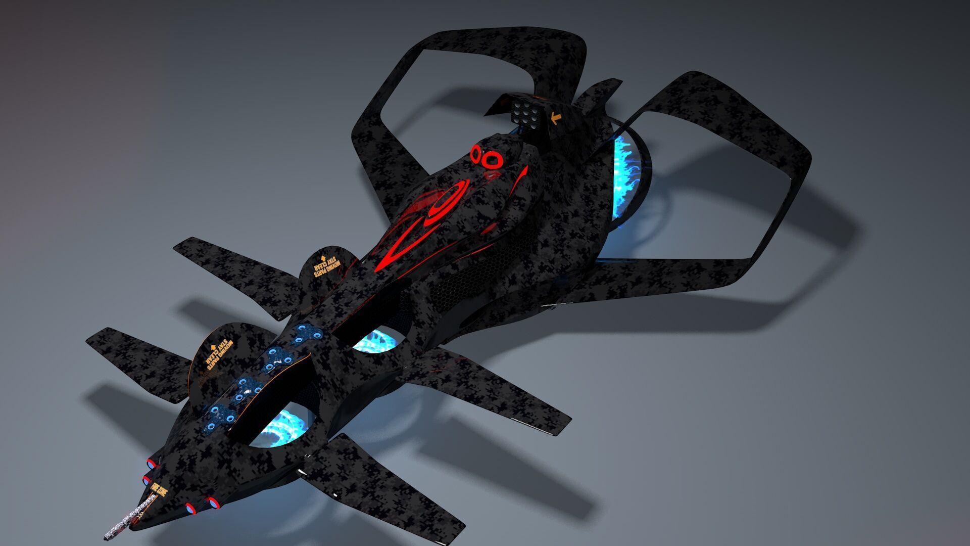 Horizon Tech Predator MK 600 VTOL Fighter  Low-poly 3D model_4