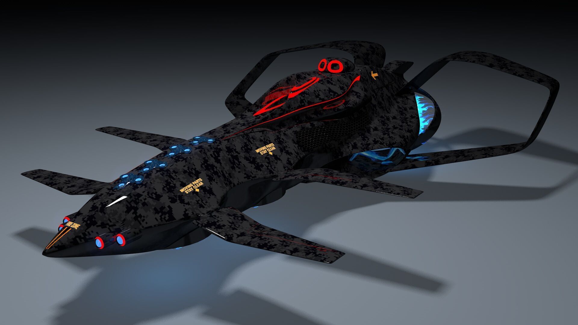 Horizon Tech Predator MK 600 VTOL Fighter  Low-poly 3D model_1