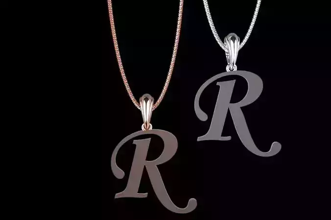 Letter R NECKLACE 3D print model 3D print model