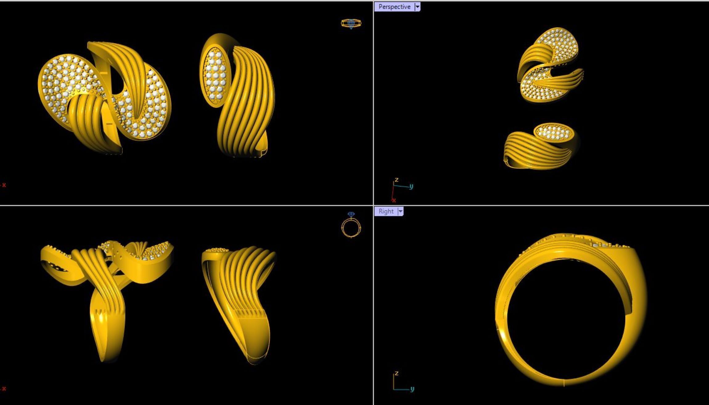  Unique Ring - 0029 3D print model_3