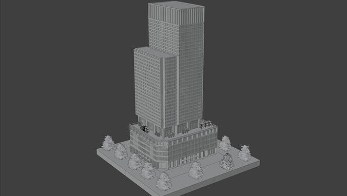 Shin-Marunouchi Building - Tokyo Landmark Low-poly 3D model 7