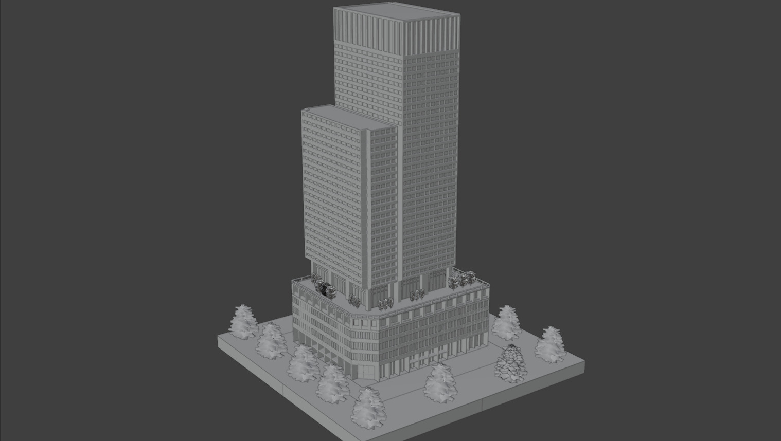 Shin-Marunouchi Building - Tokyo Landmark Low-poly 3D model_6