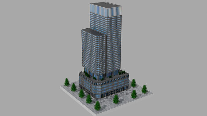 Shin-Marunouchi Building - Tokyo Landmark Low-poly 3D model 2
