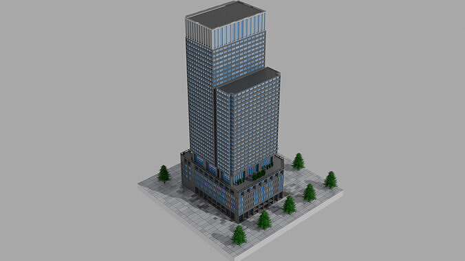 Shin-Marunouchi Building - Tokyo Landmark Low-poly 3D model 5