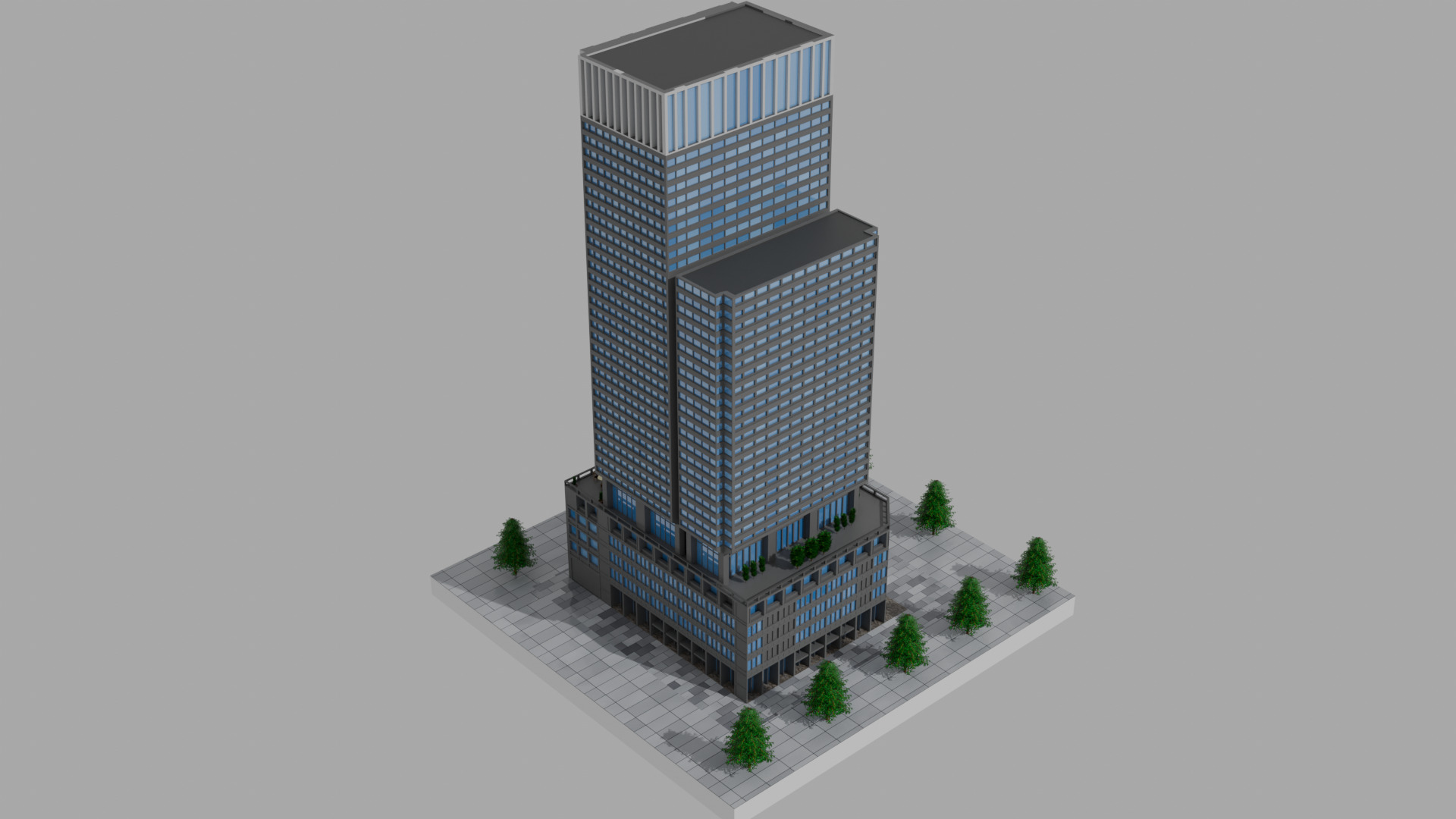 Shin-Marunouchi Building - Tokyo Landmark Low-poly 3D model_4