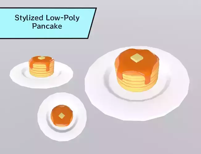 Stylized Low-Poly Pancake Tower 