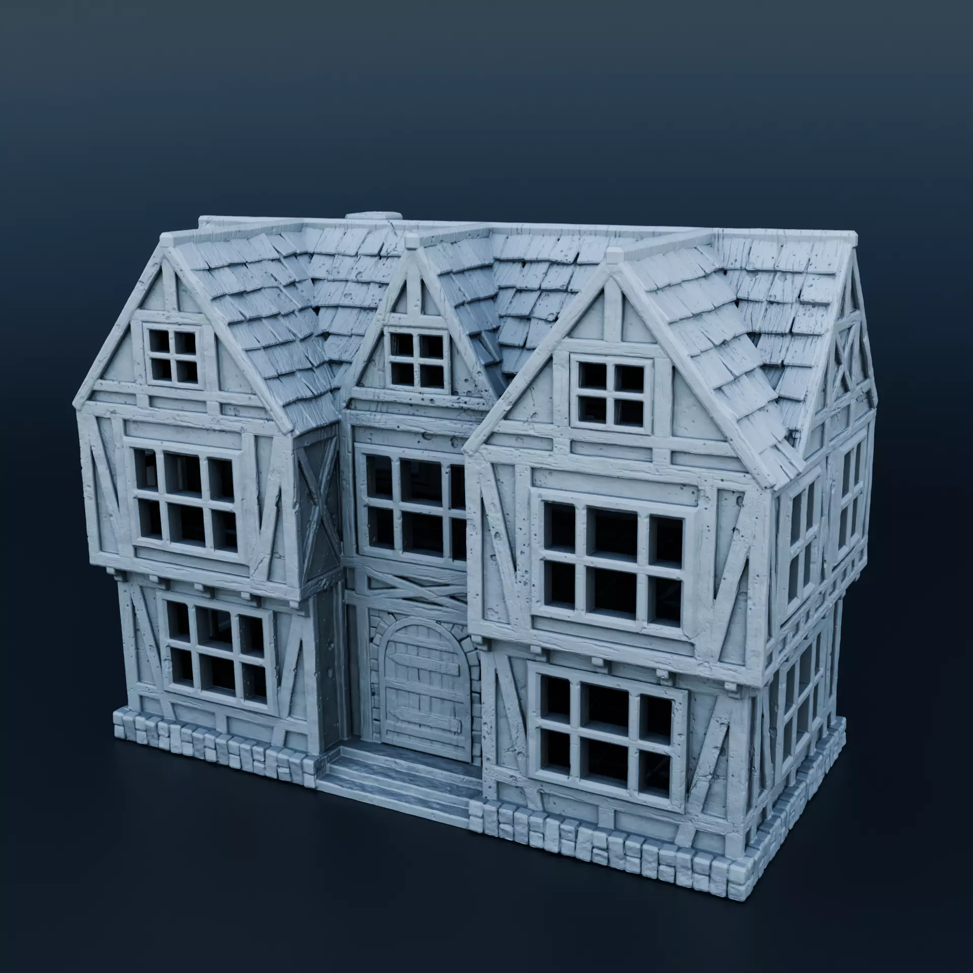 Medieval house 3D print model_0