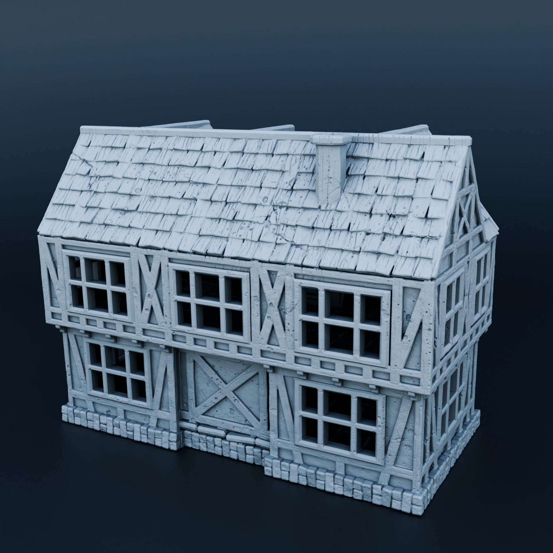 Medieval house 3D print model_1