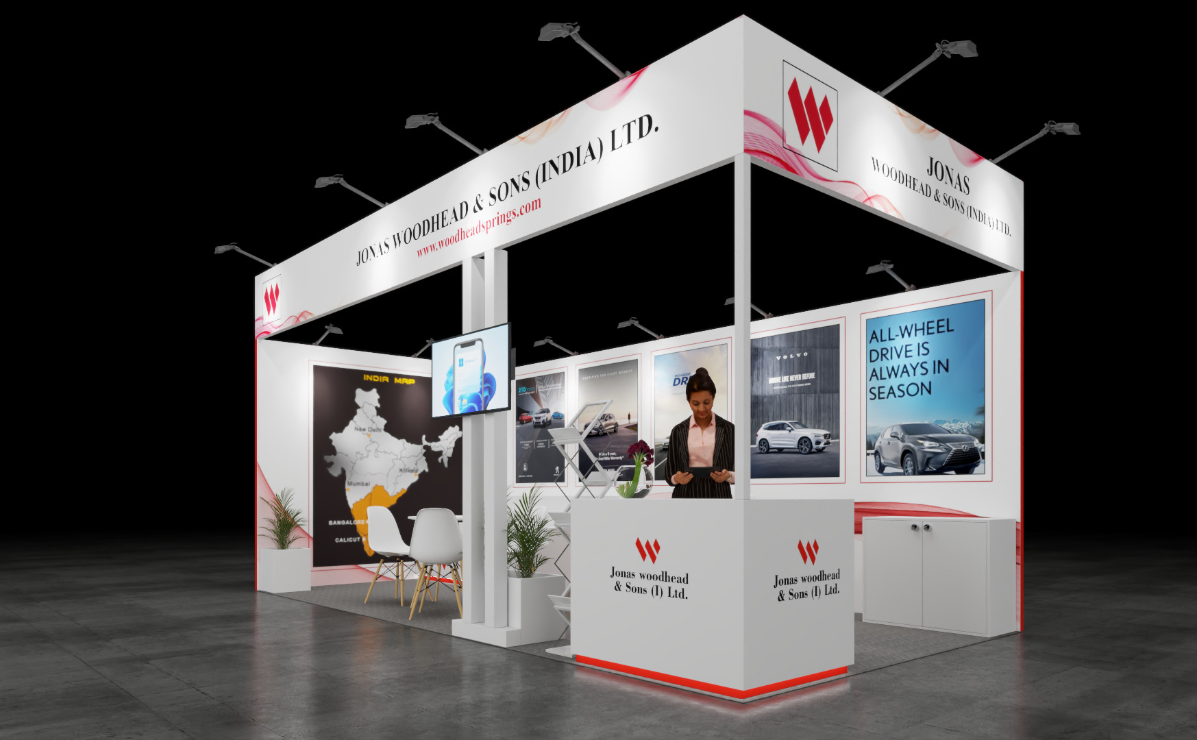 Exhibition Stand 6x3 2Sides D4V1 3D model Free 3D model_1