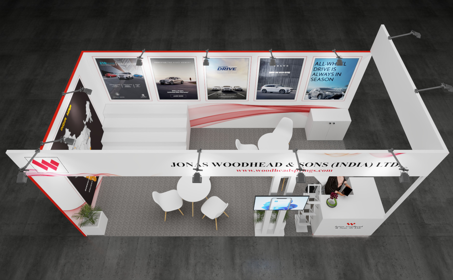 Exhibition Stand 6x3 2Sides D4V1 3D model Free 3D model_2