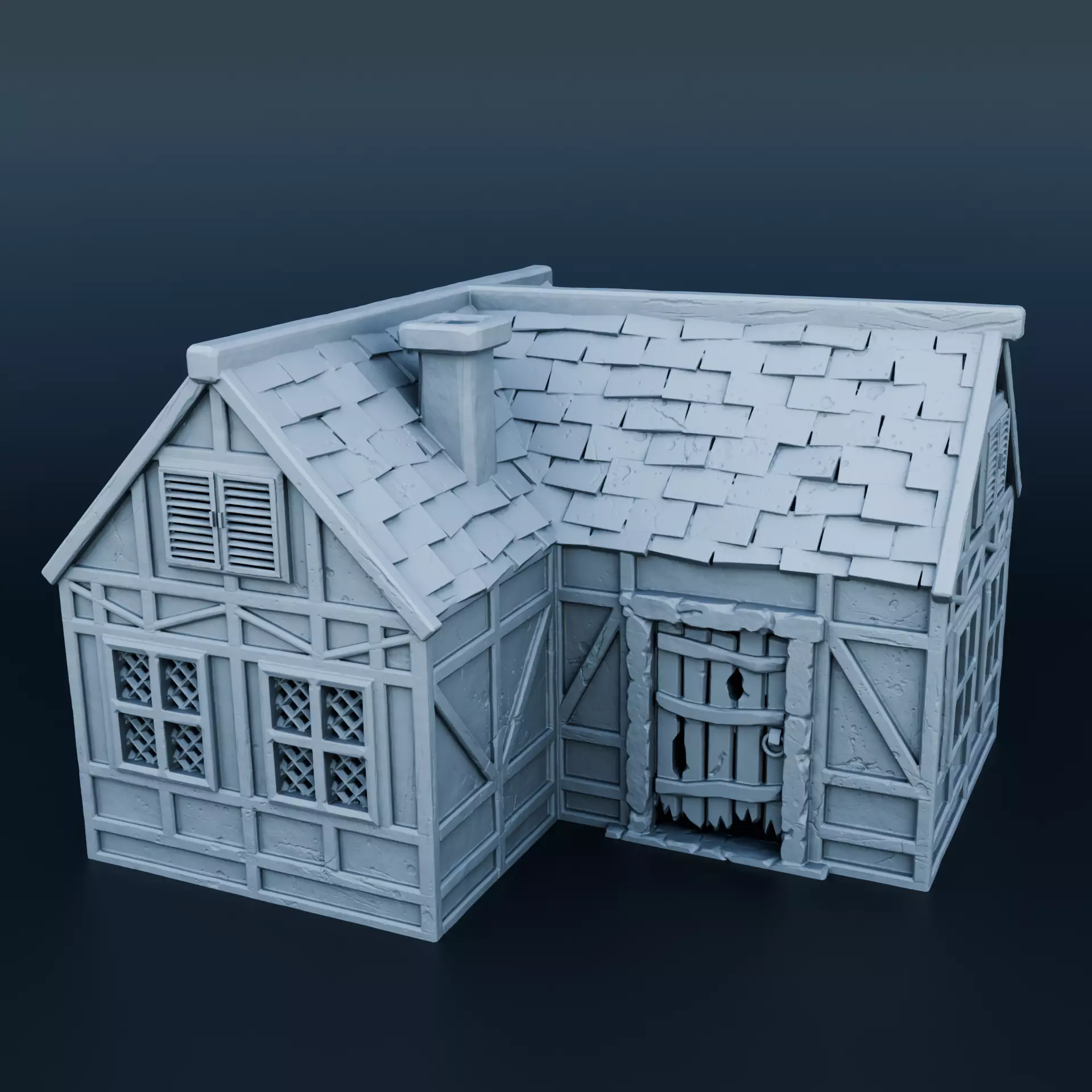 Medieval house 3D print model_0