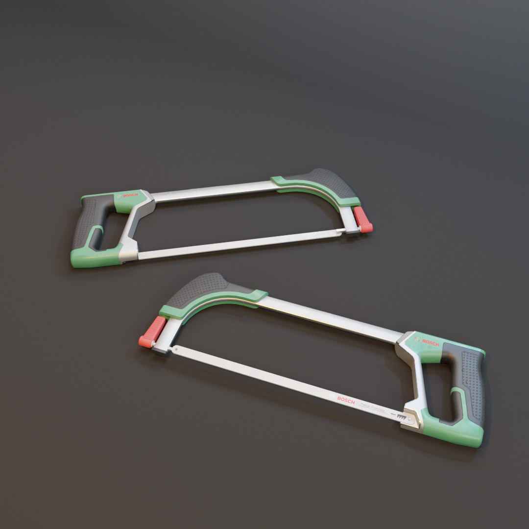 Realistic Bosch Hack Saw with PBR Texture Low-poly 3D model_9