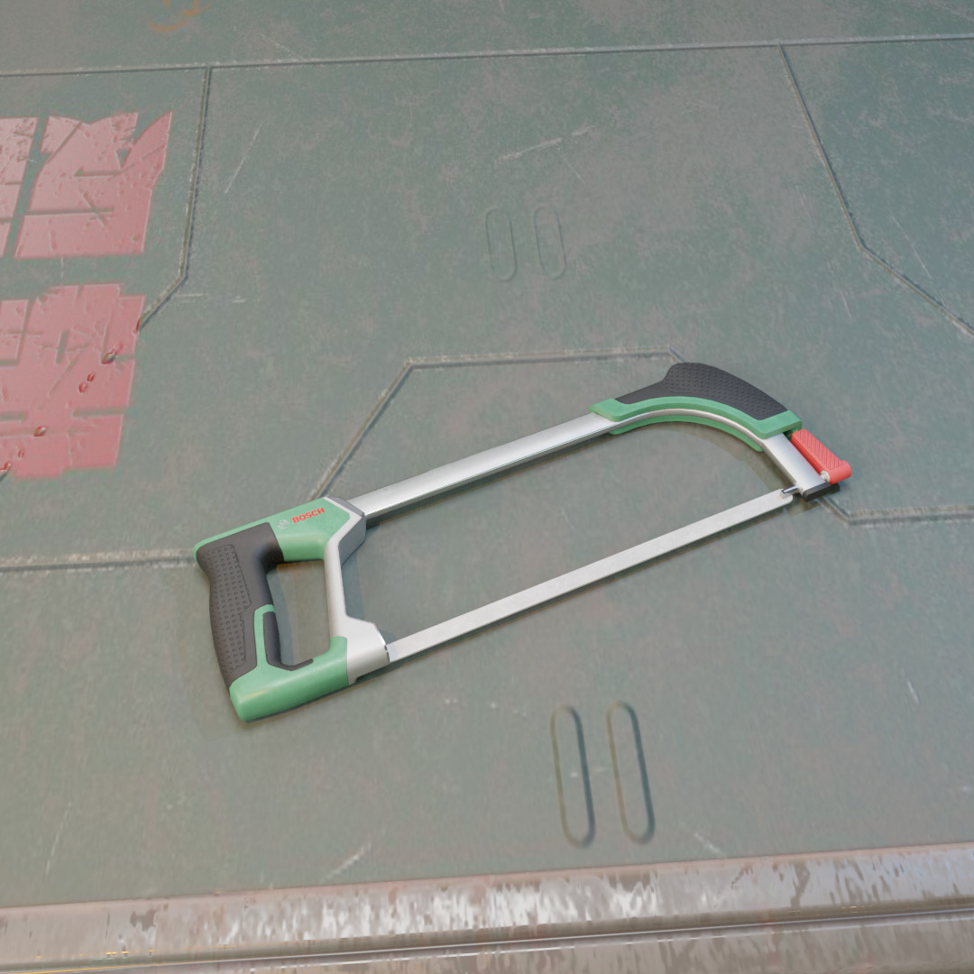 Realistic Bosch Hack Saw with PBR Texture Low-poly 3D model_8