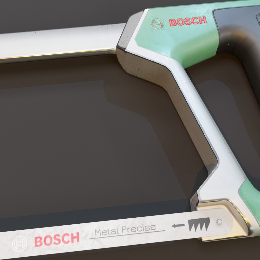 Realistic Bosch Hack Saw with PBR Texture Low-poly 3D model_3