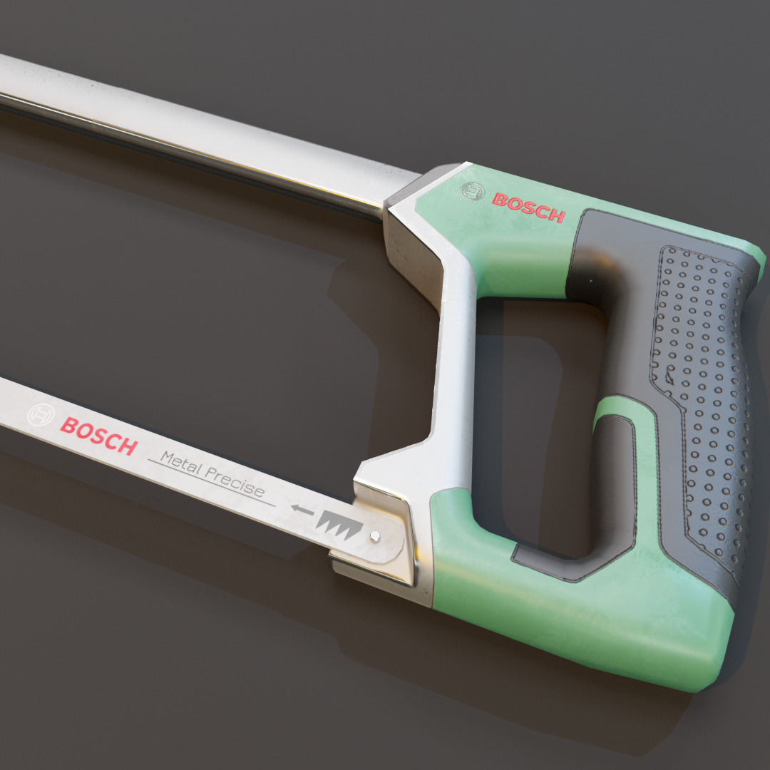 Realistic Bosch Hack Saw with PBR Texture Low-poly 3D model_2