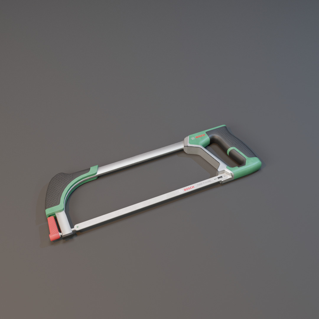 Realistic Bosch Hack Saw with PBR Texture Low-poly 3D model_5