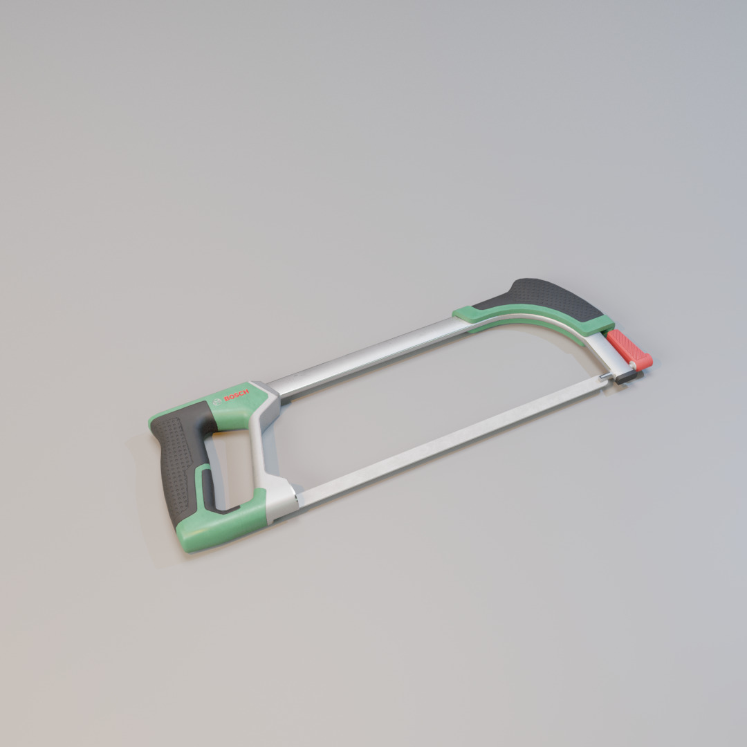 Realistic Bosch Hack Saw with PBR Texture Low-poly 3D model_4