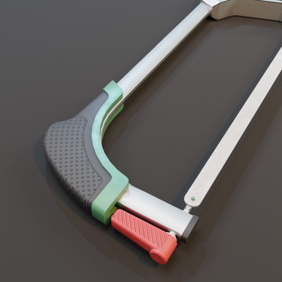 Realistic Bosch Hack Saw with PBR Texture Low-poly 3D model_1
