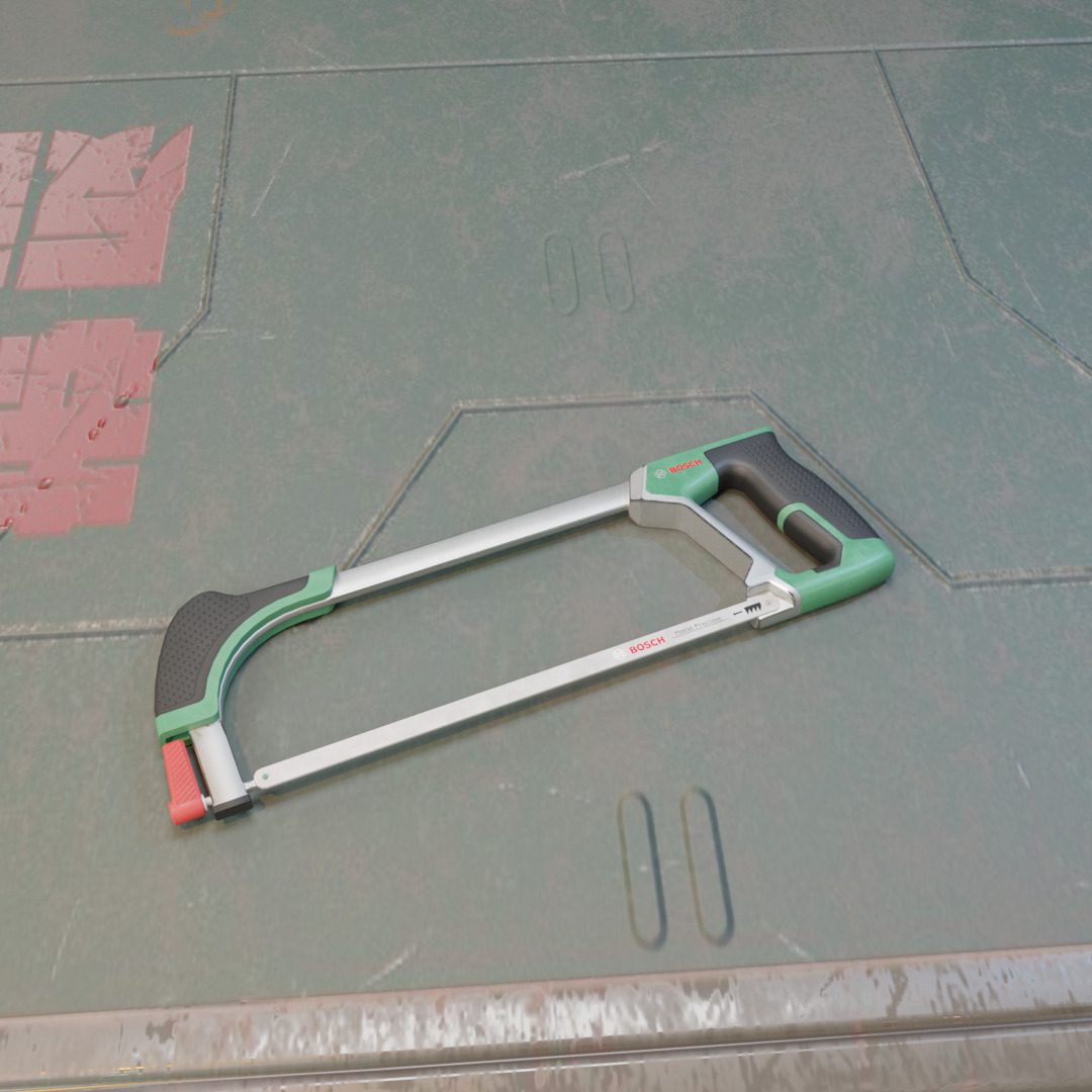 Realistic Bosch Hack Saw with PBR Texture Low-poly 3D model_7