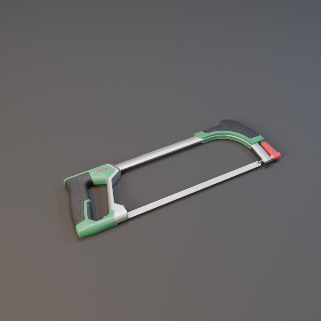 Realistic Bosch Hack Saw with PBR Texture Low-poly 3D model_6