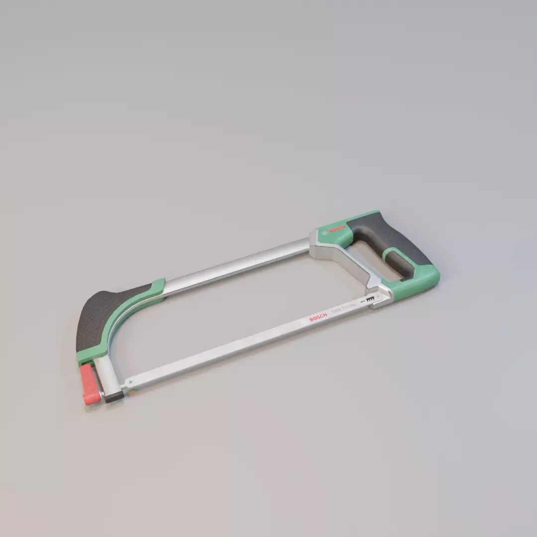 Realistic Bosch Hack Saw with PBR Texture Low-poly 3D model_0