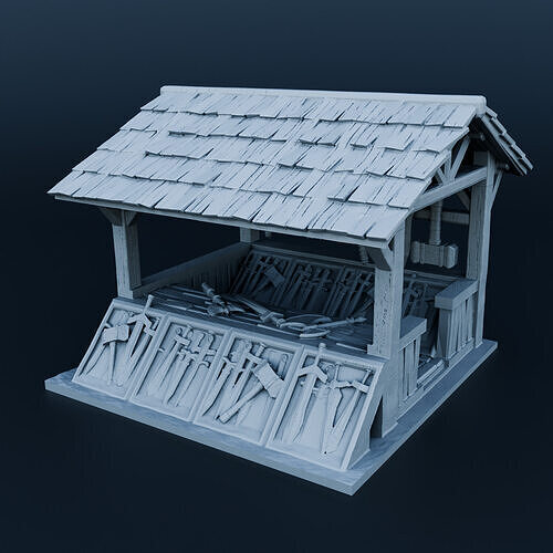 Medieval shop 3D print model